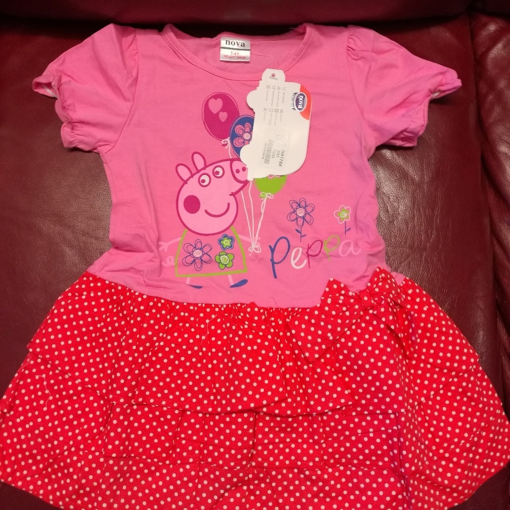 peppa pig baby girl princess summer party dress